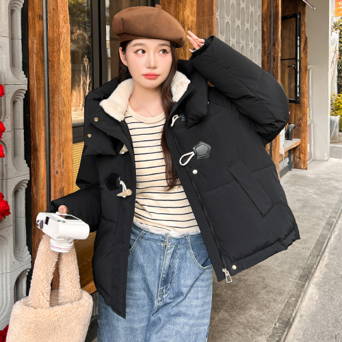 Sleepy Rabbit Waffle Short Down Cotton Jacket Women's Winter Three-Proof Thickened Little People's Cotton Jacket