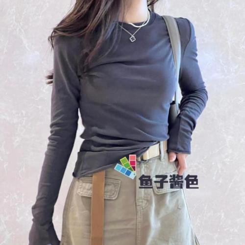 DADI customized summer new paper man sun protection ultra-thin slimming versatile slightly see-through bottoming shirt for women