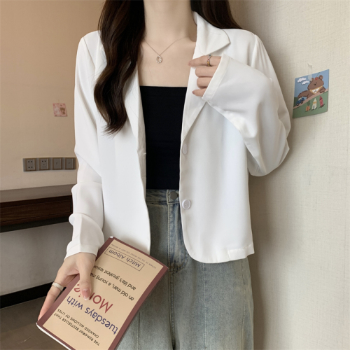 Autumn new Korean style chic niche design lapel temperament fashion short small suit for women