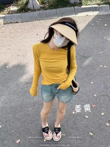 DADI customized summer new paper man sun protection ultra-thin slimming versatile slightly see-through bottoming shirt for women