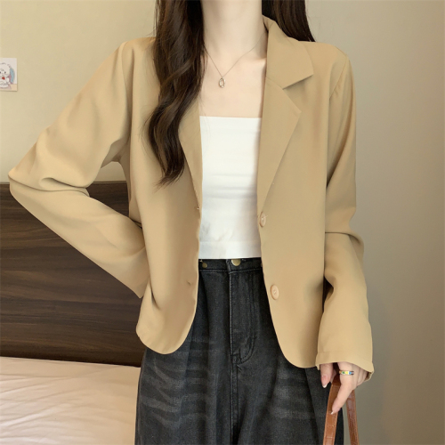 Autumn new Korean style chic niche design lapel temperament fashion short small suit for women