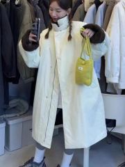 South Korea's Dongdaemun winter mid-length thickened stand-up collar warm bread coat Korean style casual cotton coat