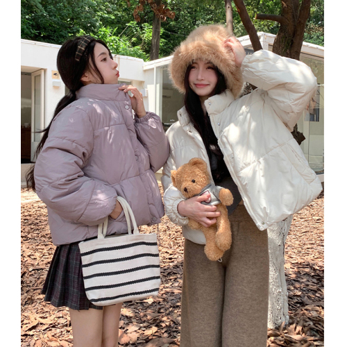 Real shot of women's cotton coat, Korean style short bread coat, small person, large size, Hong Kong style loose down jacket, student fat MM