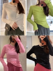 DADI customized summer new paper man sun protection ultra-thin slimming versatile slightly see-through bottoming shirt for women