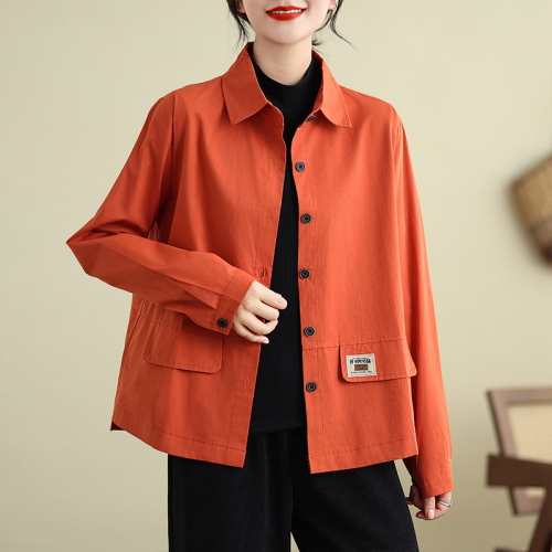 2024 new autumn women's short coat long-sleeved shirt cardigan work jacket western style tops women's clothing