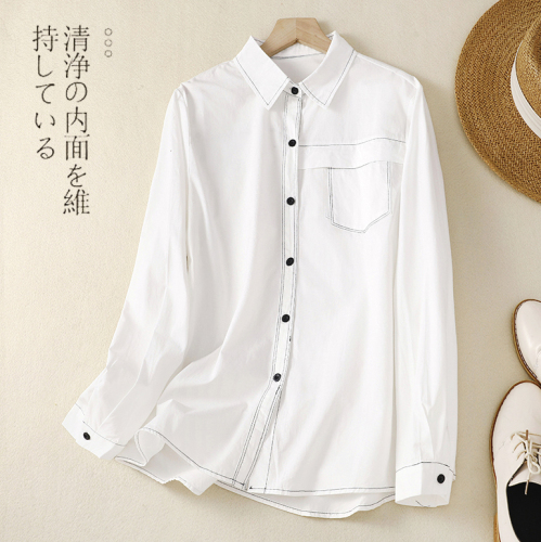 2024 new autumn clothing simple casual loose shirt