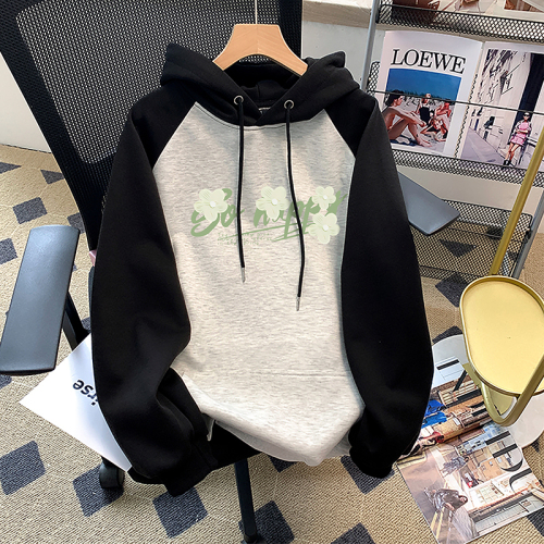 Actual shot of 320g pure cotton Chinese cotton composite milk silk silver fox velvet hooded sweatshirt