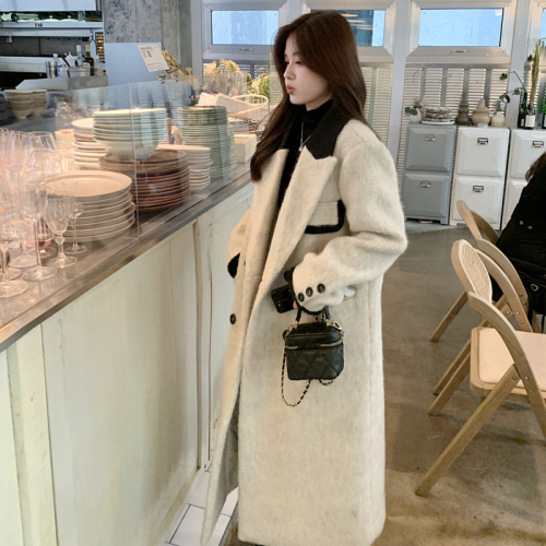 Korean style gentle small fragrant woolen coat for women autumn and winter new woolen coat small lazy style mid-length style