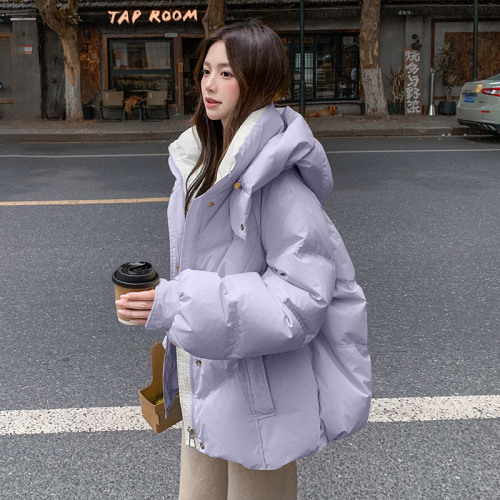 Real shot of Bai Ling'er down jacket for women in winter 2024 new style small short thickened cotton coat