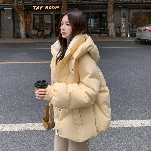 Real shot of Bai Ling'er down jacket for women in winter 2024 new style small short thickened cotton coat