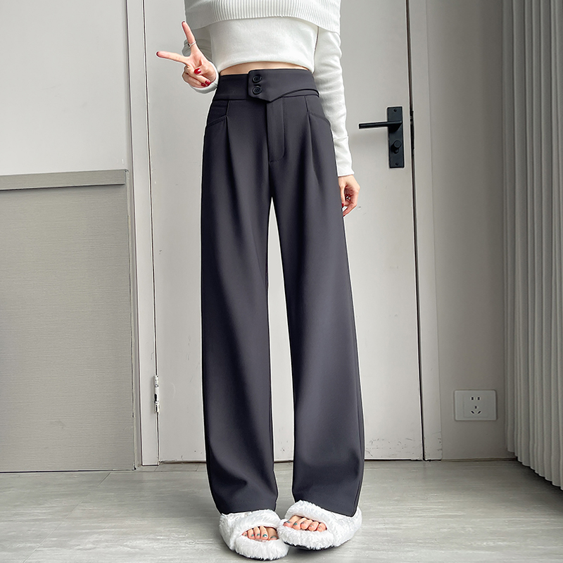 High-end, Drop-Waist Straight Leg Turnip Smoking Pipe Leisure Halter Pants for Women - 2024 Autumn New Arrival