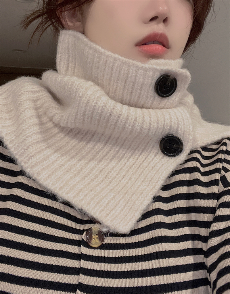 Real shot of imitation cashmere neck scarf, versatile hat and neck cover, cold-proof and warm neck protection knitted shawl