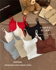 實拍~秋冬磨毛吊帶背心內搭修身保暖上衣