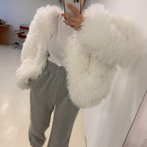 Original age-reducing artificial eco-friendly fur fluffy fur coat for women winter quilted