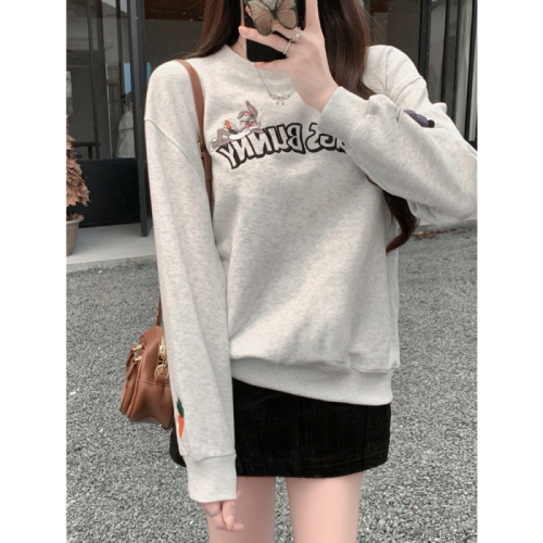 Photographed Huacian Composite Embroidered 3D Decorative Women's Autumn Stylish Retro Very Pretty Sweatshirt