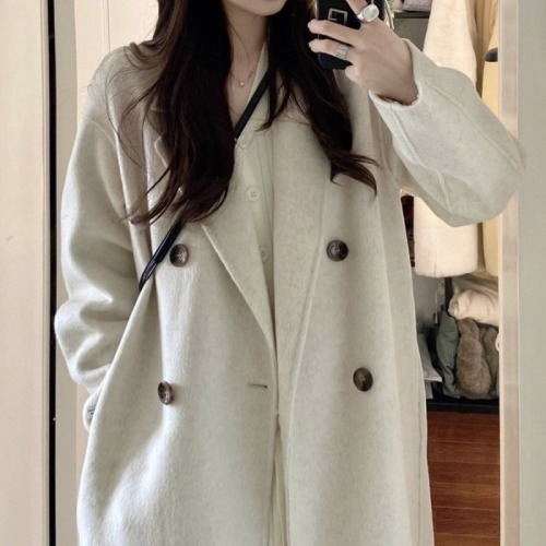 2024 new high-end woolen coat for women, mid-length knee-length autumn and winter student Korean style slim woolen coat