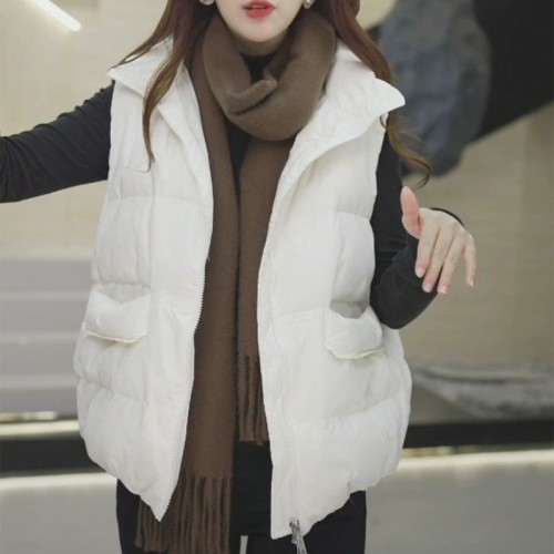 Down Cotton Vest Women's 2024 Autumn and Winter New Style Outerwear Fashionable Vest Vest Jacket Small Man