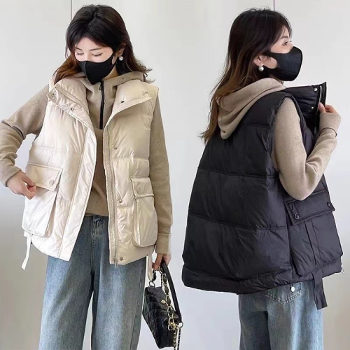 Fat mm cotton vest women's autumn and winter Korean version plus size 200 pounds loose vest vest thickened jacket