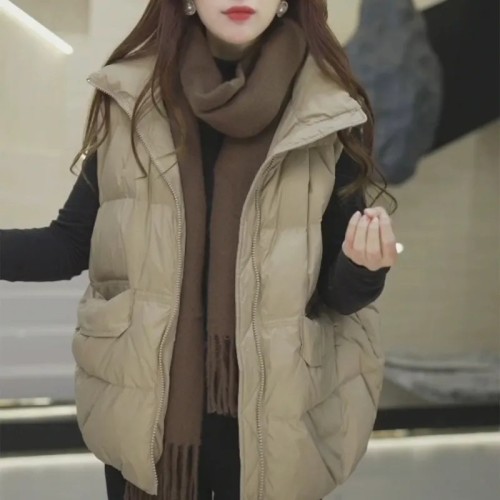 Down Cotton Vest Women's 2024 Autumn and Winter New Style Outerwear Fashionable Vest Vest Jacket Small Man