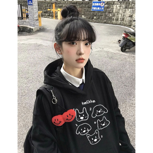 Heavyweight pure cotton hooded sweatshirt for women autumn and winter 2024 new loose design niche American trendy brand hoodie