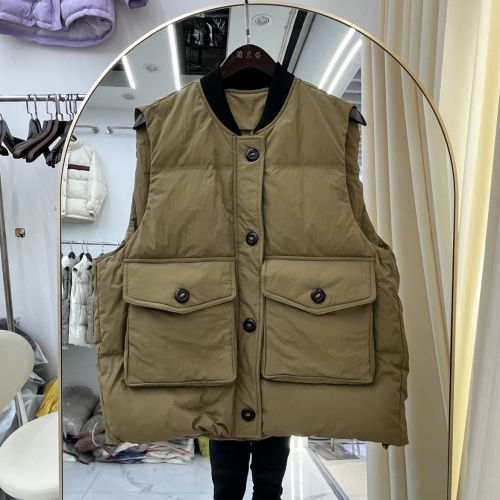 Official photo of the new plus size down cotton coat vest for women with large pockets, stand-up collar and waistcoat, Korean style loose winter coat