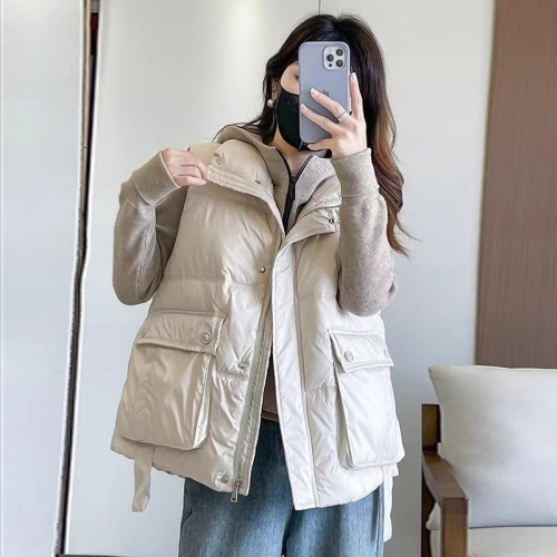 Fat mm cotton vest women's autumn and winter Korean version plus size 200 pounds loose vest vest thickened jacket