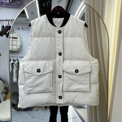 Official photo of the new plus size down cotton coat vest for women with large pockets, stand-up collar and waistcoat, Korean style loose winter coat