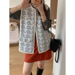 Houndstooth plaid fashionable women's autumn and winter clothing 2024 new high-end small fragrant vest