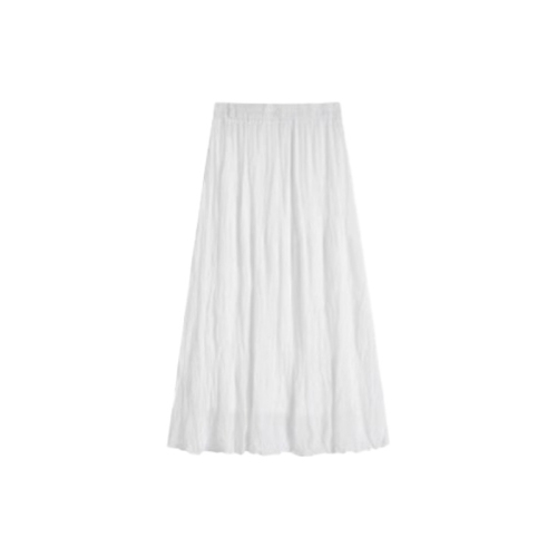 Spring and Autumn 2024 new solid color pleated skirt for women