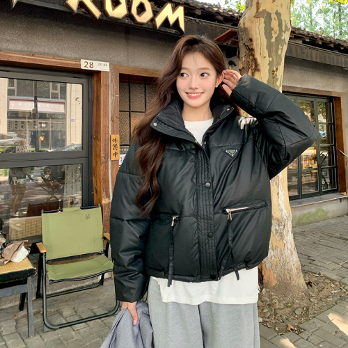 Actual shot of 2024 new thin and warm down-padded jacket for women, short fashion stand-up collar, autumn and winter small jacket