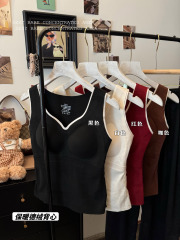 Photographed Autumn Fleece Warm Backless Vest with Fleece Padding and Thick Heating Seamless Underwear with Bra Pads