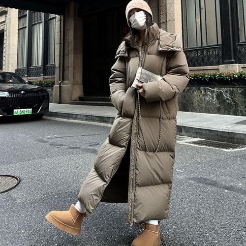 Long down jacket for women in winter 2024 new over-the-knee large quilt to ankle lengthened thickened cotton jacket