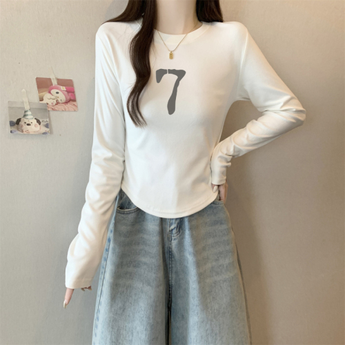 Actual shot of Korean foreign trade 270g 1*1 threaded German velvet back bag collar bottoming shirt long-sleeved T-shirt warm and slim