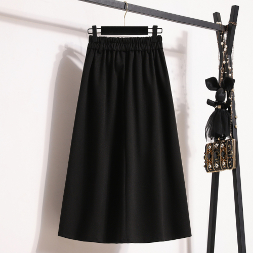 7203 Real shot woolen skirt for women mid-length high-waisted A-line version autumn and winter slimming A-line winter with sweater winter skirt