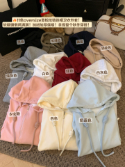 Photographed Heavy-duty Zipper Long-length Jacket Drawstring Hooded Loose Sweatshirt Fleece Unisex