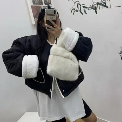 2024 new autumn and winter Korean Dongdaemun sewing pocket cotton jacket personality hot girl large version warm and thickened