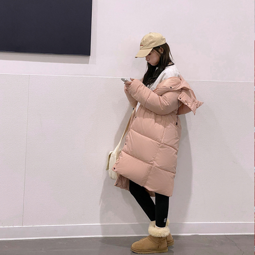 Real shot of cotton coat loose bread coat 2024 winter new Korean style bf long thickened over-the-knee coat cotton coat for women trendy