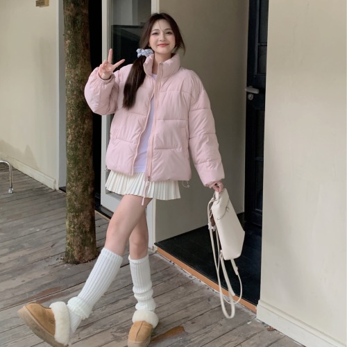 Actual shot of 2024 new winter short style Korean style thickened loose slimming bread coat cotton coat for women