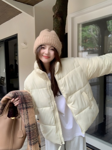 Actual shot of 2024 new winter short style Korean style thickened loose slimming bread coat cotton coat for women