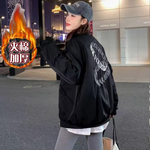 Popular trendy temperament, versatile ins fashion, new letter printed baseball uniform, short jacket, Harajuku simple literature and art