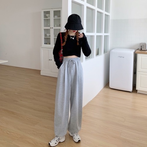 Fish Scale Casual Wide Leg Pants Slimming Versatile Pants