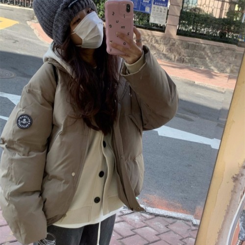 Hong Kong style student textured assault flying cotton jacket for women 2024 winter new work jacket cotton jacket baseball jacket for women