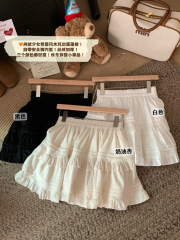 Real shot~ French style autumn and winter new pure desire wind sweet ruffled puffy cake skirt anti-leakage short skirt 