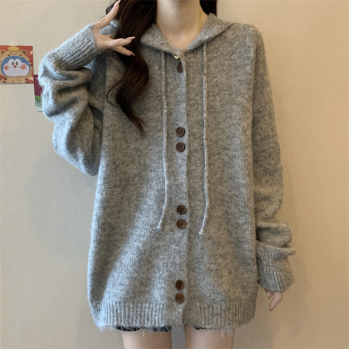 Actual shot of new autumn and Korean style loose slimming fashionable casual knitted sweater top for women