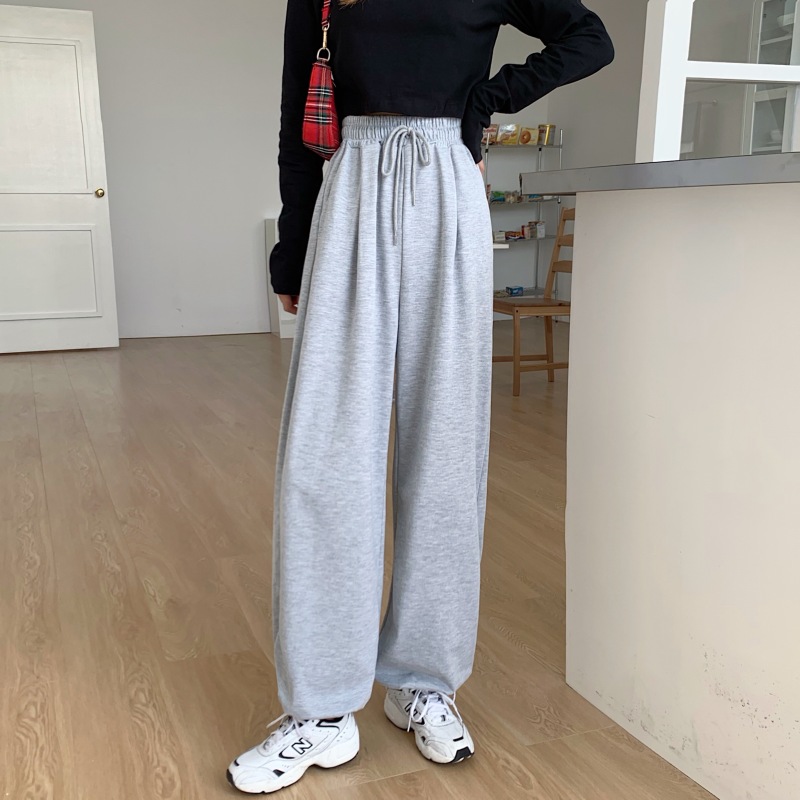 6535 fish scale elastic band wide leg pants