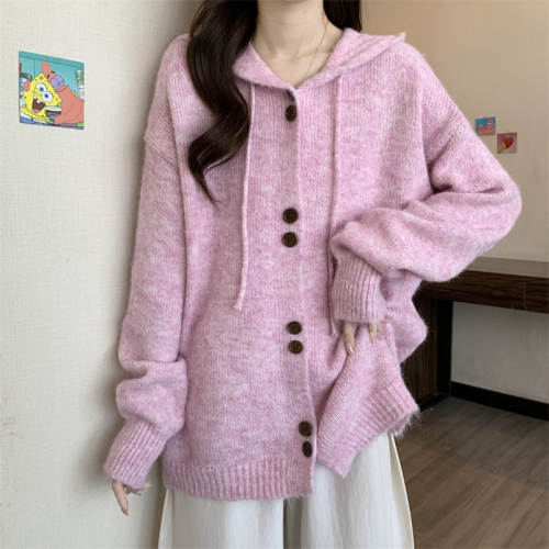 Actual shot of new autumn and Korean style loose slimming fashionable casual knitted sweater top for women