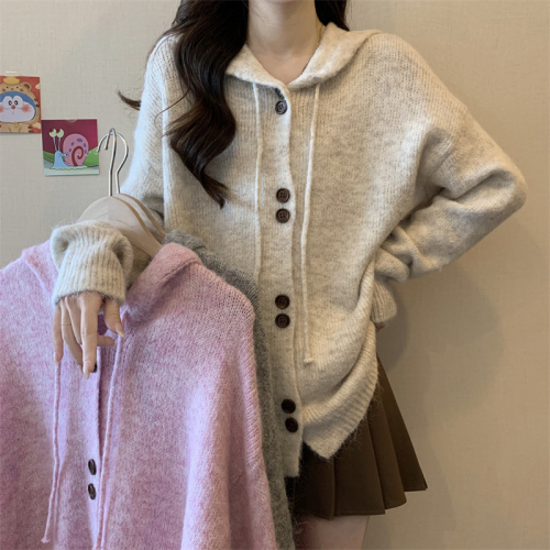 Actual shot of new autumn and Korean style loose slimming fashionable casual knitted sweater top for women