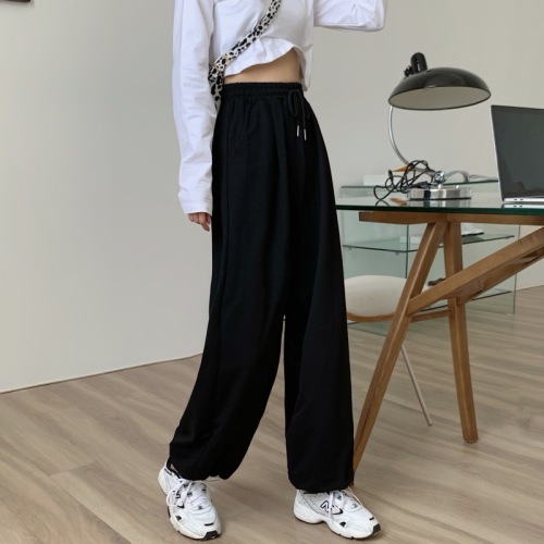 Fish Scale Casual Wide Leg Pants Slimming Versatile Pants
