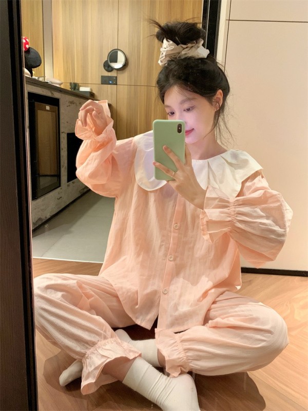 Autumn and winter new pajamas female internet celebrity ins style home wear official