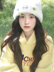 Cotton Heavyweight Thin / Fleece Lined Silver Fox Fleece Loose Korean Style Printed Sweatshirt Women's New Fall Winter